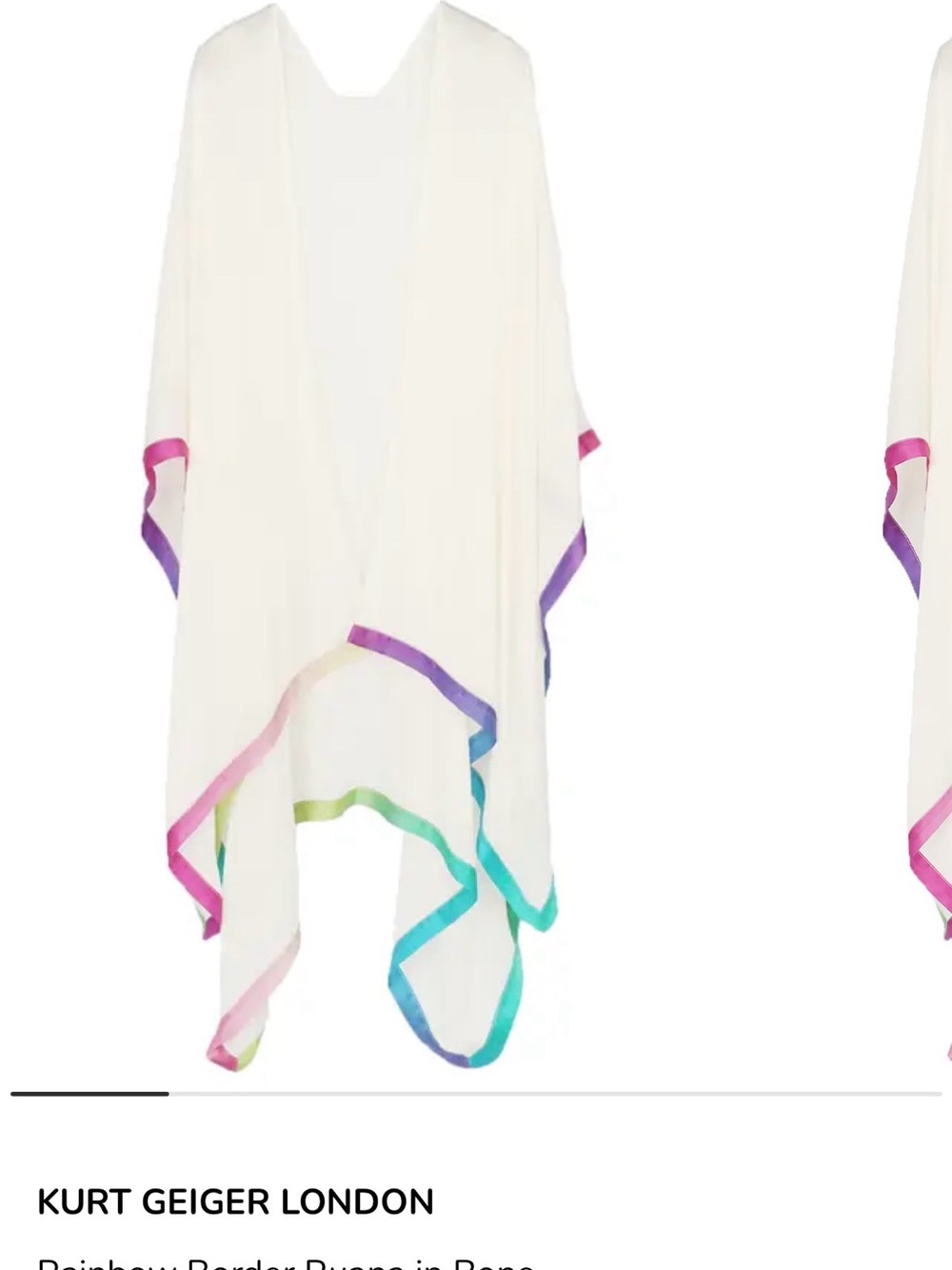 Kurt Geiger Cream Wrap with Rainbow Trim NWT